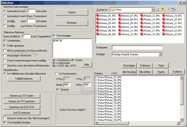 Erzeugen einer Diashow mit IrfanView