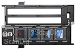 The film strip / slide adapter for 35mm film material of the Epson Perfection V600 Photo with some inserted slides