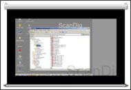 Computer-image projected on a widescreen