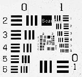 Cible USAF 1951 de test pour la mesure des résolution d\'un scanner