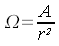 Berechnung des Raumwinkels Ω aus dem Oberflächen-Segment A und dem Radius r